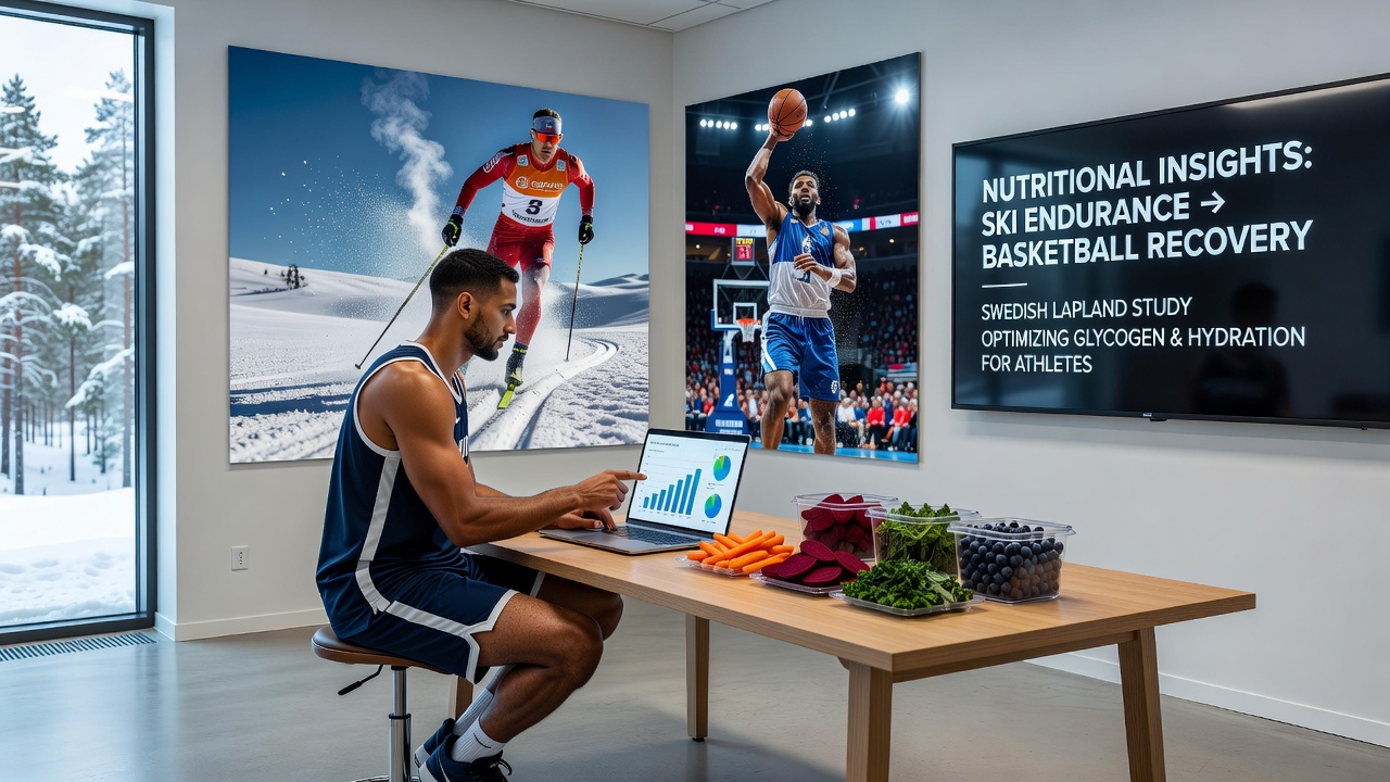Basketball players in a Swedish league facility using recovery nutrition protocols