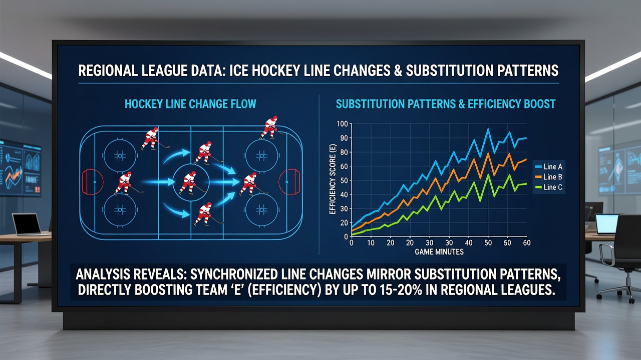 Swedish athletes practicing coordinated line changes between ice hockey drills and golf foursome rotations at a combined training facility