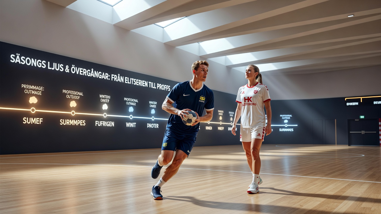 Community club athletes transitioning between indoor handball practice and outdoor cycling sessions